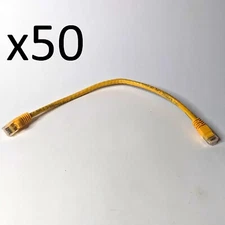50 PACK LOT 1FT CAT6 Ethernet Patch Cable Yellow RJ45 550Mhz UTP 0.3M