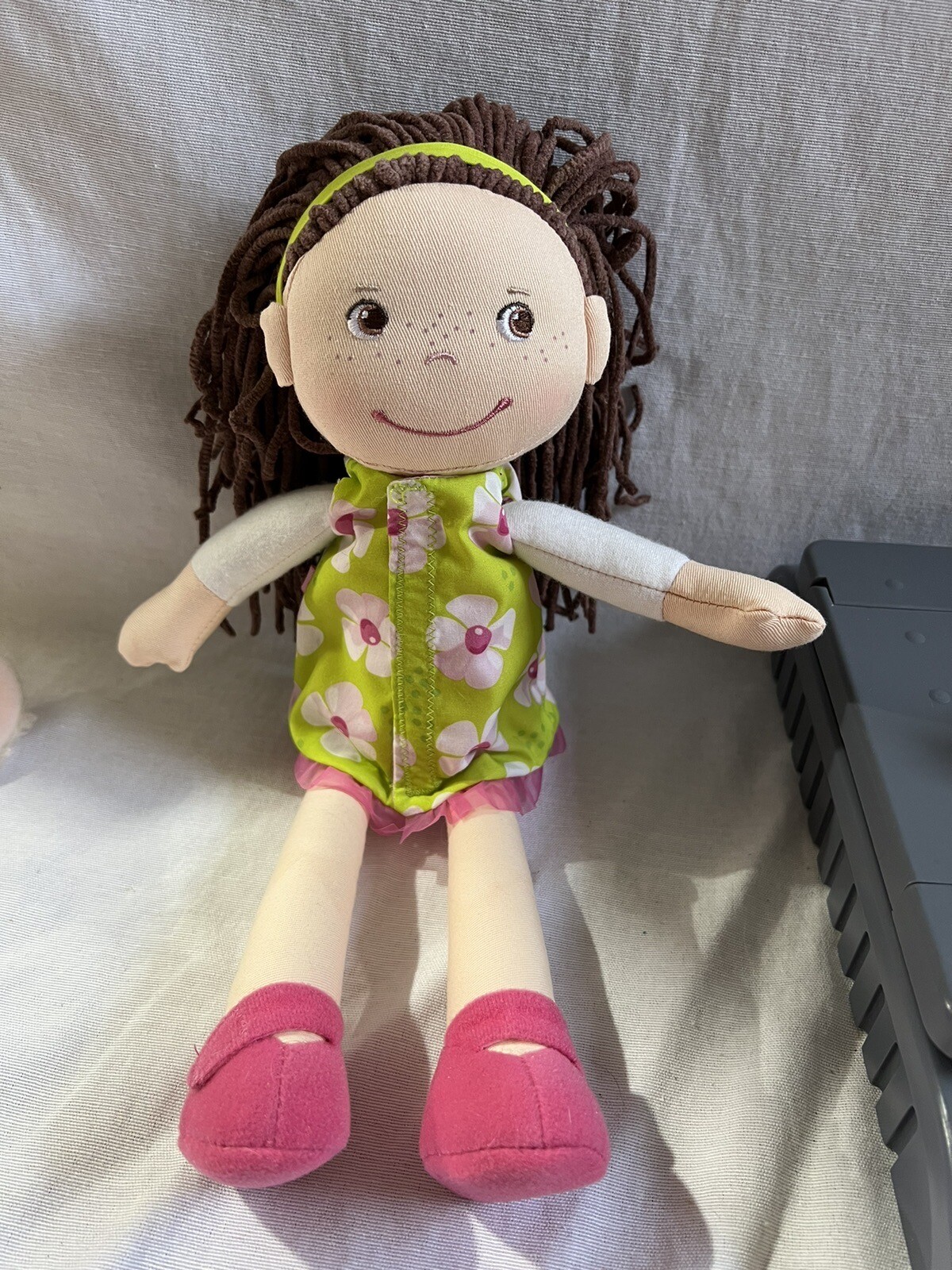 HABA Coco 12" Soft Doll with Brown Hair Embroidered Face Flo