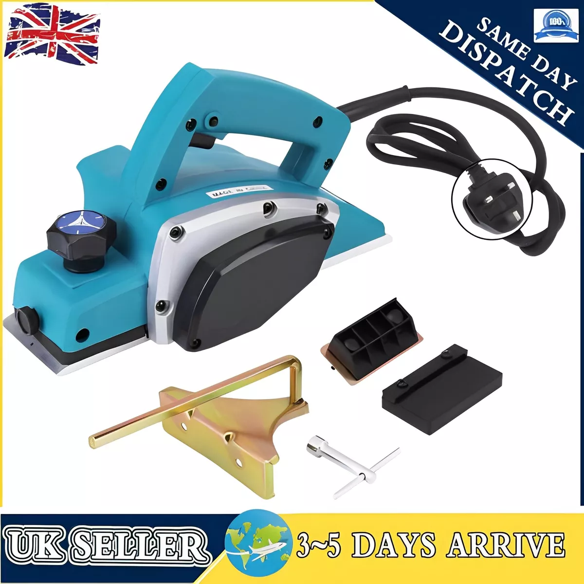 800W Portable Electric Wood Planer Door Plane Hand Held Woodworking Power Tool