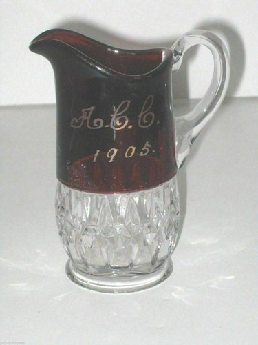 1905 EAPG Ruby Red Stained Flash Souvenir Pitcher | eBay