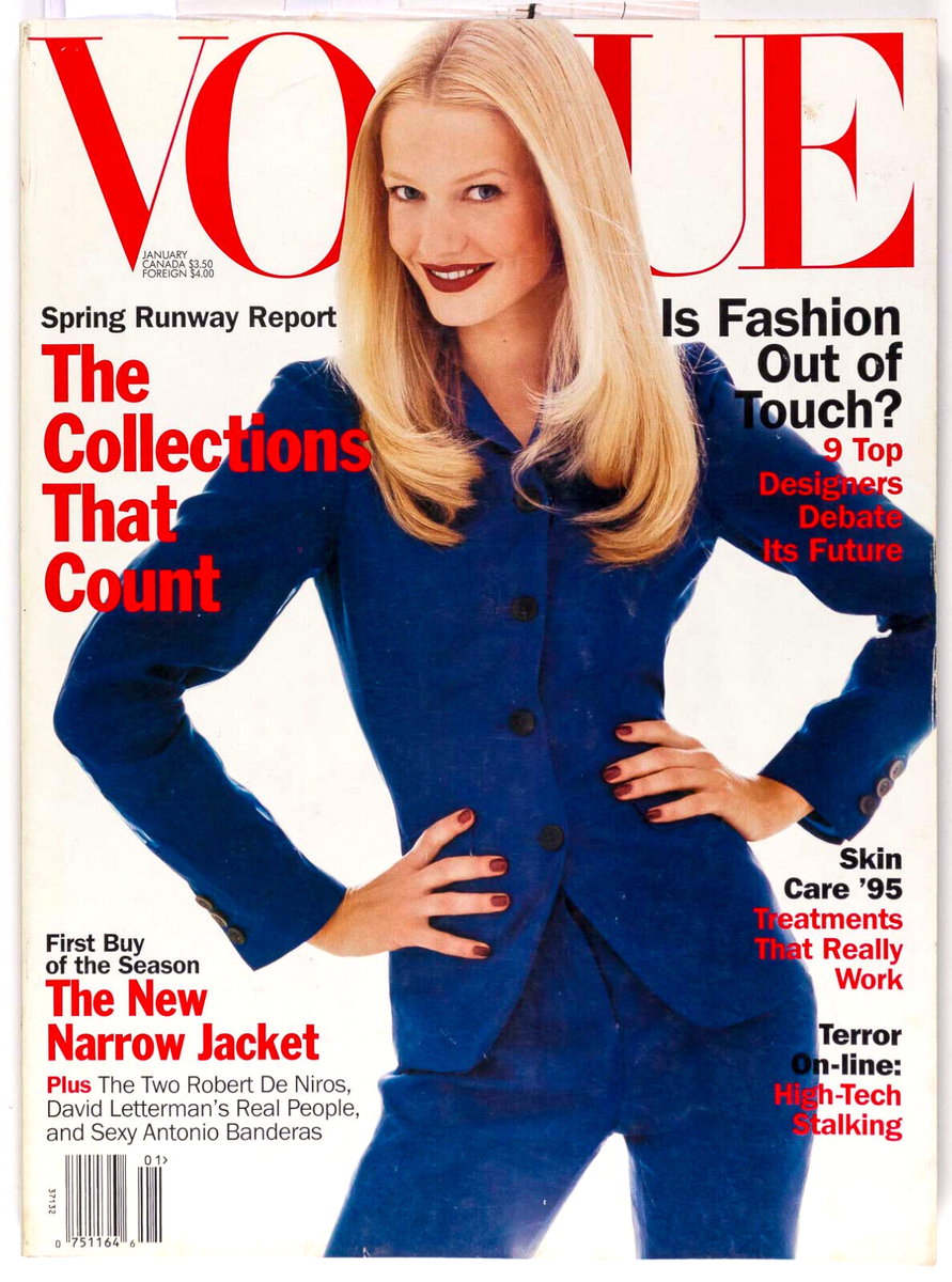 karenページ Karen Mulder VERSACE Antonio Banderas VOGUE January 1995 Runway