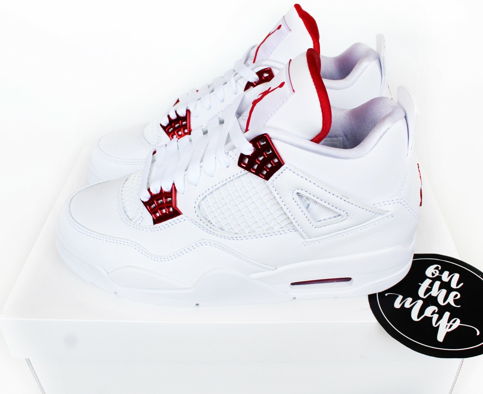 Nike Air Jordan 4 Retro White Metallic Red Europe UK 5 6 7 9 10 13 US New | eBay