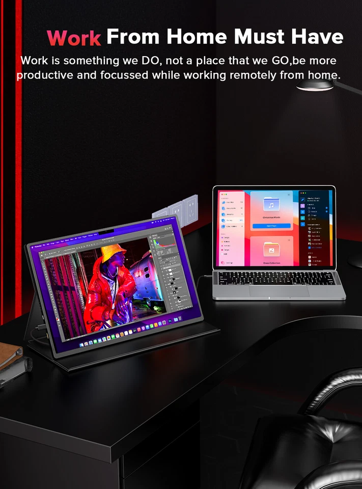 UPERFECT 16" 2K 120Hz Portable Monitor 2*USB C Extend Display For Game Switch PS - Image 3 of 4