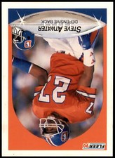 Steve Atwater #18a 1990 Fleer Lower right star of AFC logo aligned with blue