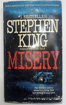 Vintage Misery Paperback Book By Stephen King Signet 1988 Read Worn