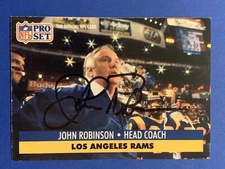 JOHN ROBINSON (Dec) (CF HOF) Signed 1991 Pro Set #207 Rams USC Autograph Auto