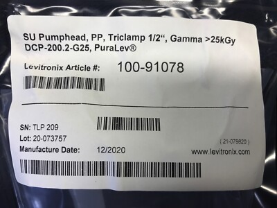LEVITRONIX PuraLev SU Pump Head Triclamp 1/2” DCP-200.2-G25 LEVITRONIX PuraLev SU Pump Head Triclamp 1/2” DCP-200.2-G25
