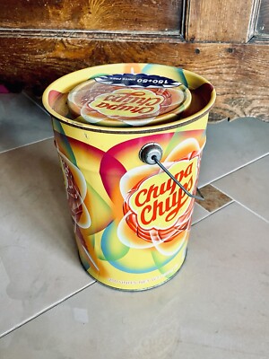 Metalldose Werbung alte Kanister Chupa Chups Industrie 