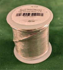 1 lb. 14g Gauge Tinned Copper Wire for Stained Glass Projects