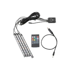 4X For Motorcycle led lights Wireless Remote color Neon Glow Light Strips Kit US