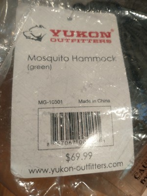 YUKON Outfitters Mosquito Camping Hammock Green High Strength Parachute NWT