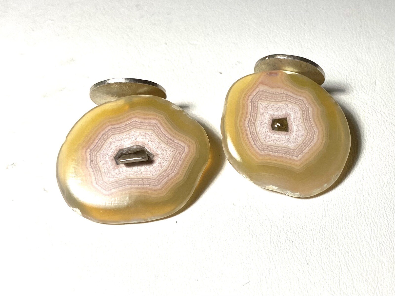 Unique Polished Stone Cufflinks - image 1
