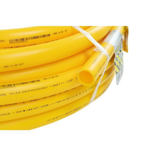 HOMEFLEX Yellow Gas Pipe 1 in. Underground Polyethylene Flexible Rust