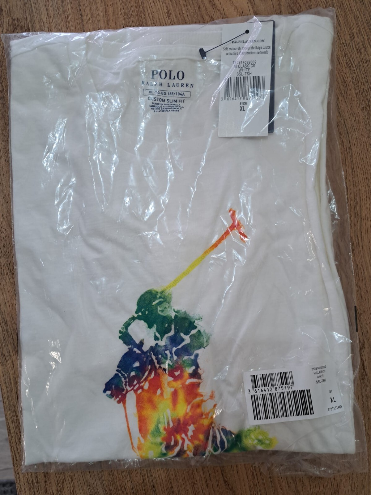 T shirt pony Ralph Lauren bianca cotone pride taglia S NUOVA