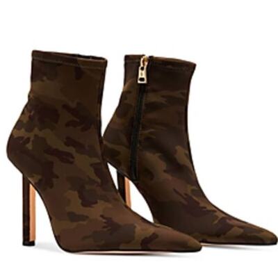 Good American Green Camo Ankle Neoprene Booties NEW Size