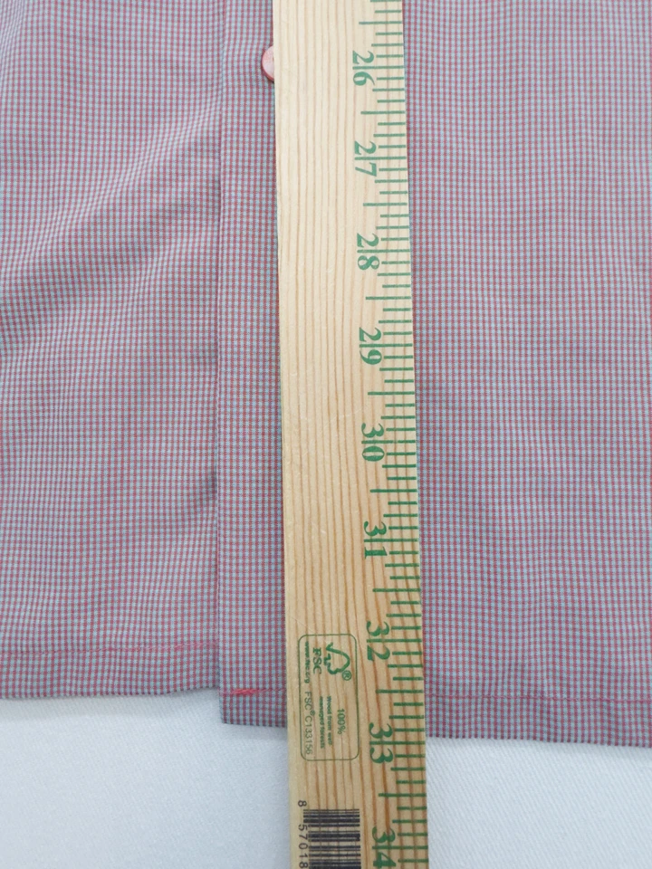 Bugatchi Uomo Long Sleeve Button Down Men's XL Red Gray Check Shirt 2313 - Image 4 of 4