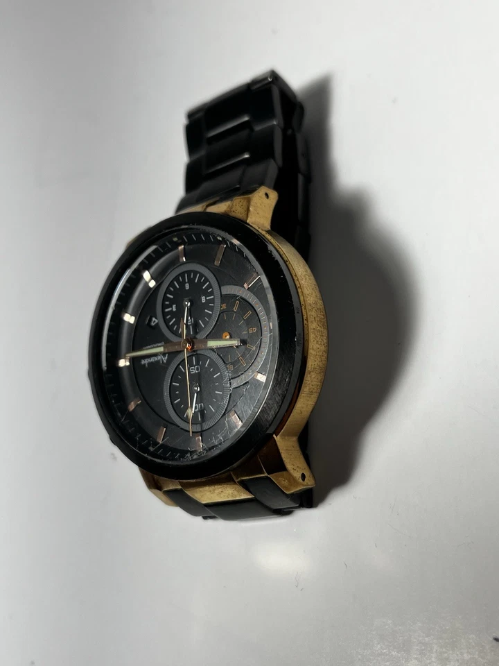 Alexandre Christie Chronograph Black Dial Gold And Black - Image 4 of 4