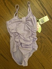 Girls Hula Star Lavender Polka Dot Cross Back Straps NWT 4T One Piece swimsuit