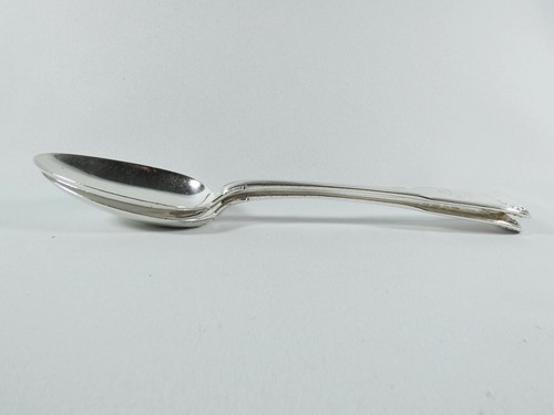 Antique Victorian 1850 Pair of Sterling Silver Tablespoons Fiddle Thread & Shell - Picture 6 of 9