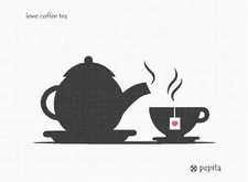 Love  Tea Needlepoint Kit or Canvas