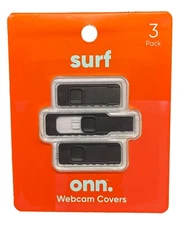 Surf ONN Computer Webcam Covers - 3 pack (Black)