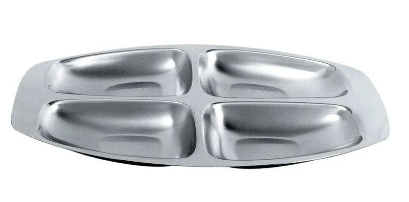 Antipastiera a 4 scomparti ALESSI 2300 in Acciaio Inox 18/10 Satinato e Lucido