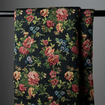 Vintage Rose Bouquet French Jacquard Tapestry Upholstery Decor Fabric for Sewing - Image 1 of 4