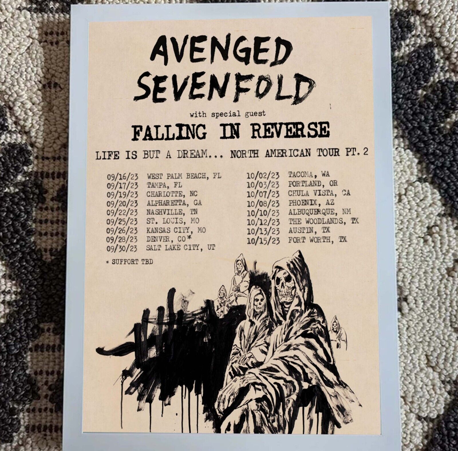 AVENGED SEVENFOLD SHEPHERD OF FIRE TOUR 2013 NORTH AMERICAN CONCERT POSTER