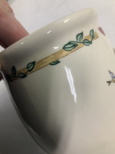 Thomson Pottery China Ceramic Jar with Birdhouse Painted Scene 5" tall Decor - Picture 10 of 12