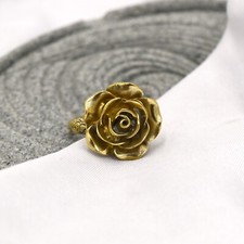 Fiore Rosa Anello Design 18k Massiccio Placcato Oro Ottone Per Donna Best Lei