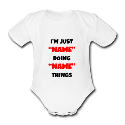 MEREL NAME Babygrow Babyweste wachsen Geschenk für einen benannten PERSONALISIERT