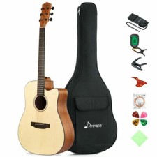New Donner Ec984 41in. Acoustic Guitar W/ Bag Tuner & Carrying Case