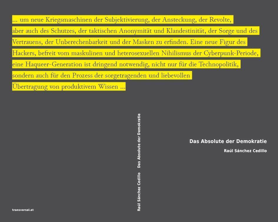Thumbnail - Raúl Sánchez Cedillo | Das Absolute Der Demokratie | Taschenbuch |