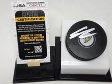 LEO CARLSSON signed DUCKS puck JSA COA
