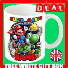 Super Mario Personalised Mug Design Cup Text Name Birthday Christmas WeddingGift