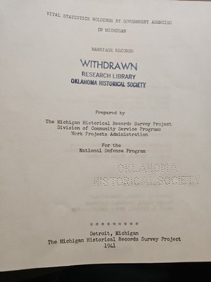 3 Vital Statistics Bks Holding By Gov in Mich  Birth Records Marriage 1941 P3