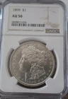 New Listing1899 Morgan Silver Dollar NGC AU50, This is the hard-to-find Semi-Key P-Mint!