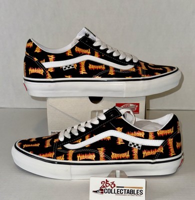 Vans Trasher Old Skool Allover Logo Size 11.5 Black Skate Shoes Men Rare Collab