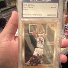 Topps 1998-99 Vince Carter Rookie #199 TFA 9 Toronto Raptors Basketball Card