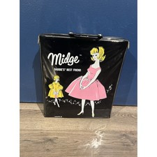 Vintage 1963 Mattel Midge Barbie’s Best Friend Doll Case w/ Clothes & Booklets