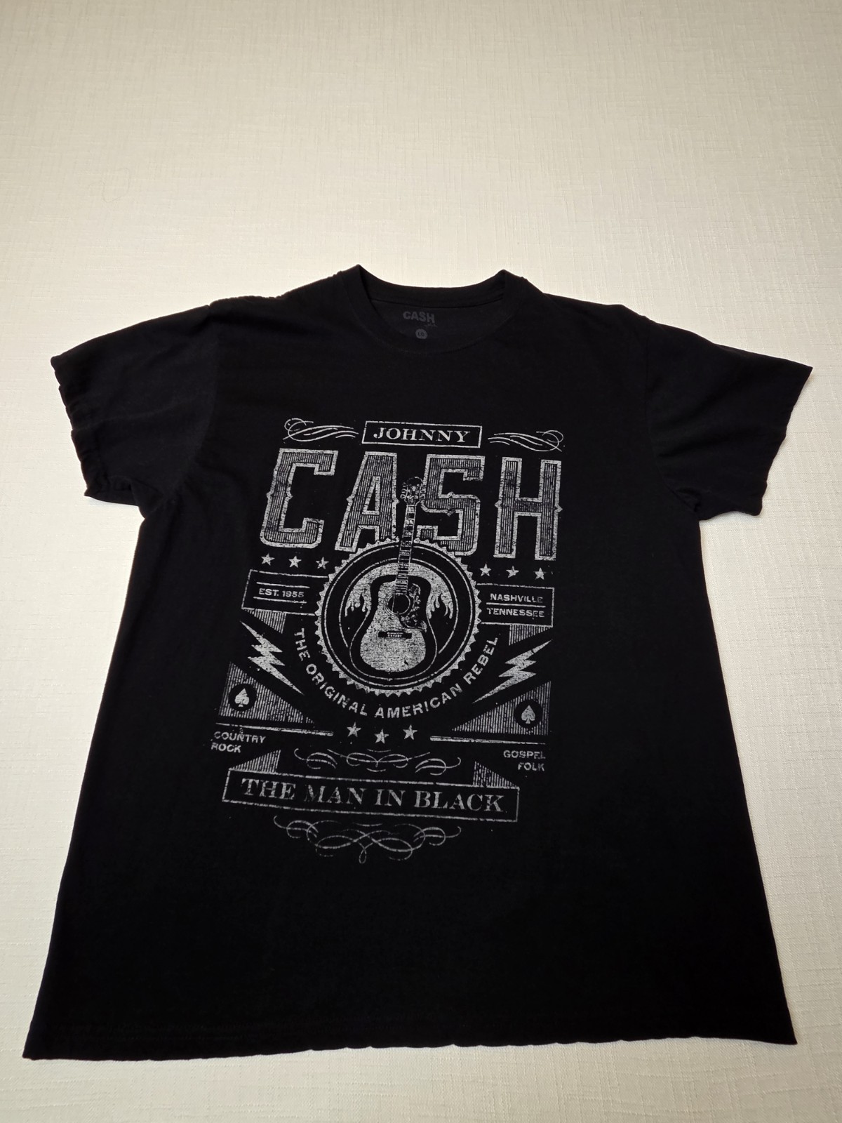 Johnny Cash T-Shirt, The Man in Black Shirt Men's Size Large L