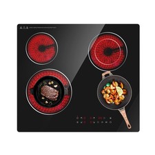 60cm Electric Hob 4 Zone Electric Stove for Cooking Bulit-in Ceramic Hob 4 Ri...