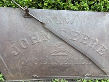 Vtg Antique John Deere Wagon Tractor 45” Iron Metal Sign Side Panel End Tailgate