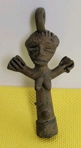 Vintage 2" African ASHANTI Brass Fertility Pendant.