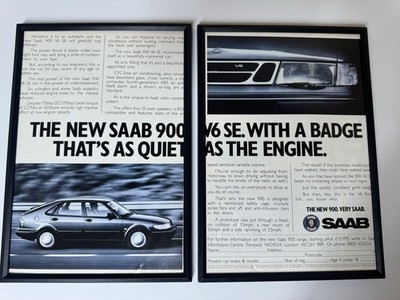 GERAHMT '93 Original Saab 900 SE V6 Magazin Werbung Poster Man Cave Garage Retro