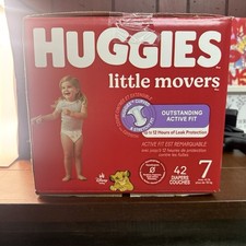 Huggies Little Movers Active Fit Disposable Diapers, Size 7, 42 Count