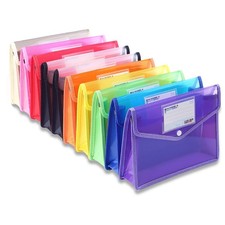 Plastic File Folder A4 Size Expandable Poly Envelopes Waterproof Transparent ...
