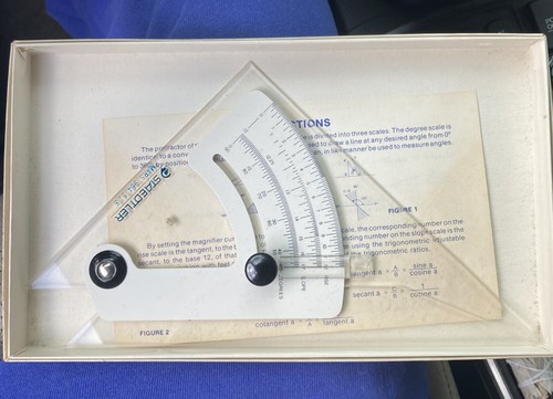 Staedtler Mars 10" Adjustable Triangle 964 51-10, W/Slope & Rise, Excellent Cond