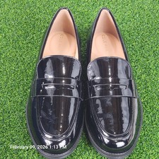 Cole Haan Haverhill Penny Loafers Women's Size 7.5 B Black Patent Shoes New Box