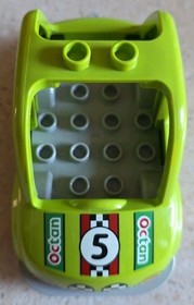 LEGO DUPLO - GREEN RACING CAR - RALLY CAR - 10589 - VINTAGE - USED